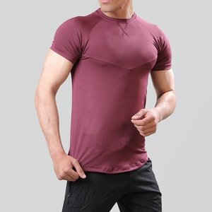 T-shirt de sport à séchage rapide pour hommes, hauts de fitness respirants pour la course d'été, vêtements de sonnerie à manches courtes - Product Image 2