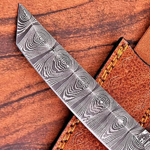 Cuchillo de Supervivencia de Acero de Damasco de Alta Calidad, Hecho a Mano, para Caza y Camping, Diseño de Hoja Fija de Espiga Completa Resistente - Product Image 5