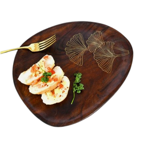 Juego de dos platos de madera pura con forma de fruta, perfecto para cocina, hotel, restaurante, elegante bandeja de madera natural para servir - Product Image 4