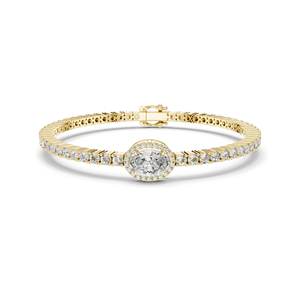 Pulsera de Diamantes CVD de Laboratorio de 1.5 CT, Corte Marquesa y Esmeralda, Oro de 18K, 14K, 10K y Plata 925, Oro Rosa, Amarillo, Blanco - Product Image 1
