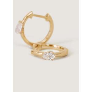 Diamond Teardrop <b>Huggie</b> Earrings - Product Image 6