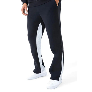 2026 personnalisé hommes jambe large évasée survêtement pantalon de survêtement Baggy pantalon de survêtement coupe surdimensionnée imperméable coton survêtement pantalon pour l'hiver - Product Image 1