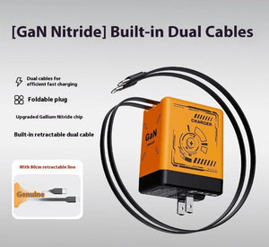 Nouveauté : Chargeur mural 2-en-1 GaN compatible avec charge rapide, charge rapide, câbles rétractables de type C - Product Image 4