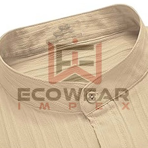 Camisa de vestir para hombre, ajuste Regular elástico sólido con botones y cuello para hombre, venta al por mayor personalizada, ropa para hombre, nueva camisa de estilo veraniego - Product Image 2