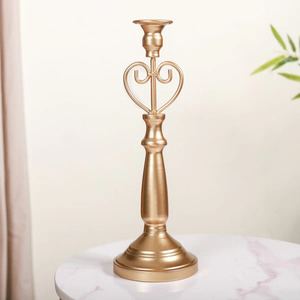 Glossy Gold Finishing Metal Candle Holder Handmade Designing T <b>Light</b> Candle Holder Set of 2 Pcs <b>Pillar</b> Candle Holder - Product Image 4