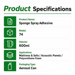 SPRAYMASTER Grosir Pabrik OEM Lem Semprot Spons 74 untuk Kasur Sofa Panel Akustik Perekat Busa Poliuretan - Product Image 4