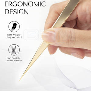 Pinzas para Pestañas de Acero Inoxidable GEMSTONE ENTERPRISES GE-1710 con Logotipo Personalizado, Duraderas, Reutilizables, Punta Suave, Fabricación en Pakistán - Product Image 5