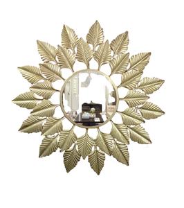 Classic <b>Wall</b> <b>Mirror</b> for Home Decor Living Room Bathroom Hotel Gold Color Finished Leaf Shape Metal Stylish Hanging <b>wall</b> <b>mirrors</b> - Product Image 1