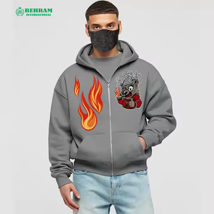 Sweat-shirts à fermeture éclair pour hommes, coupe classique, logo personnalisé, 100% coton, impression en relief, broderie de haute qualité, unisexe - Product Image 6