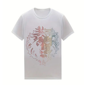 Camiseta con diamantes de imitación de diseño personalizado de alta calidad para hombre, camisetas de talla grande de calle alta para hombre de Pakistán, camiseta para hombre 2025 - Product Image 1