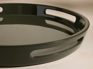 Plateau rectangulaire en laque de luxe haute brillance Vaisselle décorative artisanale et décoration intérieure - Product Image 2