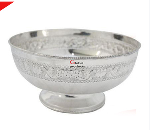 royal look <b>silver</b> finished metal stainless steel dessert serving bowl for hotel restaurant and bar - Product Image 2