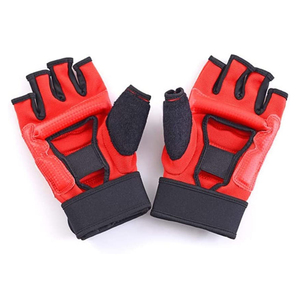 Guantes de boxeo de medio Dedo de cuero sintético PU para UFC MMA Muay Thai Kickboxing Grappling Training para Bag Sparring - Product Image 2