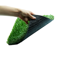 Rumput sintetis ultra realistis untuk taman belakang, taman bermain lalu lintas sibuk, dengan benang berbentuk W yang tahan lama