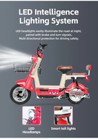 Sepeda Listrik CKD Hot Sale 350W, Sepeda Elektrik dengan Pedal, Moped E-Bike, Sepeda Motor Listrik 2 Roda 14 Inci