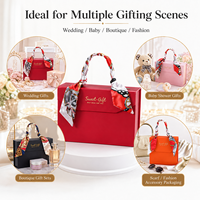Boîte cadeau pliante de luxe avec logo personnalisé, poignée en soie et fermeture magnétique pour mariage, bébé, boutique, emballage cadeau