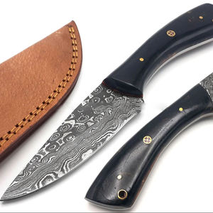 Cuchillo de caza de acero de Damasco de alta calidad, venta al por mayor, cuchillo de Camping, cuchillos de caza al aire libre con funda - Product Image 1