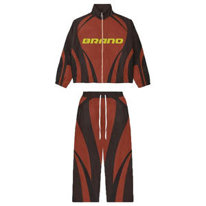 Custom Two-Piece Shell Windbreaker Track <b>Suit</b> For Men Reflective Solid Print Plus Size Sets Breathable And Windproof - Product Image 2