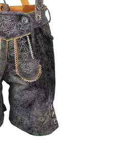 Shorts en cuir de vachette fendue pour hommes Shorts en cuir de haute qualité pour hommes - Product Image 4