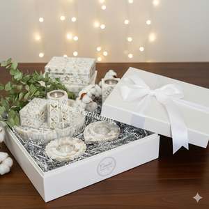 White Seashell Bakhoor Burner Set Arabic Incense Aromatherapy Diffuser Mother Pearl Mubkhar <b>Gift</b> Boxes Tray for Ramadan <b>Eid</b> - Product Image 1
