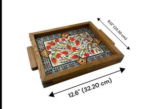 Bandeja de Servicio de Diseño con Recubrimiento de Esmalte de Madera MDF, Bandeja de Mesa de Alta Calidad para Hoteles y Restaurantes - Product Image 3