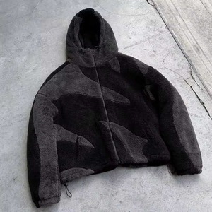 Personalizado Reversible Sherpa Fleece Hoodie Polar Winter Zip up Fleece Jacket logo Hombres - Product Image 4