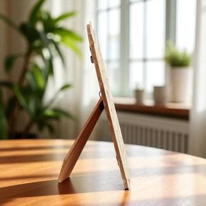 Cadre photo élégant fait main en os d'ivoire avec motif festonné blanc pour une présentation moderne sur table et mur - Product Image 2