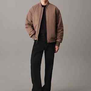 2025 chaqueta acolchada de bombardero de lujo con cremallera para hombre, chaqueta de invierno de tela alta de Color sólido, ropa de invierno para exteriores, chaqueta con cuello levantado para hombre - Product Image 5