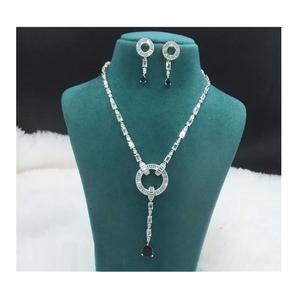 Precioso Conjunto de Collar Nupcial AD con Pendientes de Latón Pesado, Colgantes y Dijes de Moda de Alta Demanda, Mejor Precio de la India - Product Image 1