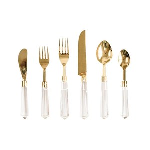 Ensemble de couverts en acier inoxydable de style royal moderne pour les fêtes et la restauration, ustensiles de cuisine durables et écologiques - TIME 2 DECOR - Product Image 4