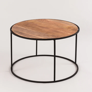 Belle table basse industrielle octogonale ensemble cadre en métal et dessus en bois salle d'attente Table basse gain de place pour la décoration intérieure - Product Image 5