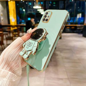 Per Samsung per la custodia del telefono della galassia A21S A20S A14 A13 <span class=keywords><strong>Cover</strong></span> con supporto ad anello elettroplacca verde Plain Design TPU materiale del telefono Gr - Product Image 4