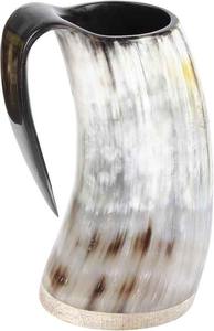 Tasse en corne de Viking authentique à faible coût Tasse nordique en corne de boeuf fabriquée à la main pour boissons chaudes et froides Cadeau unique ultime 16oz - Product Image 4