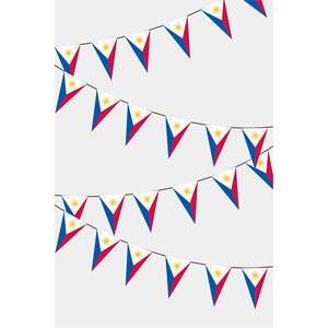 Philippines Triangular Party <b>Banner</b> Colorful National Flag Design for Festivals and Celebrations - Product Image 1