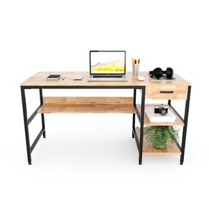 BD68079 Wooden Computer <b>Desk</b> with 140x60cm Drawers Integrated <b>Shelf</b> Adjustable Storage-Durable Metal Features - Product Image 2