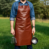 Apron Kulit Asli Berkualitas Tinggi dari Produsen, Modis, Bergaya, Multifungsi, untuk Kerja Koki, Dapat Digunakan Kembali, Tahan Lama