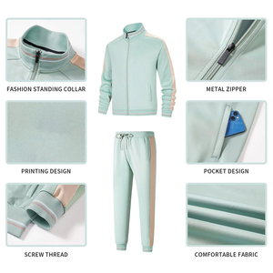 ชุดวอร์มมีซิปสำหรับผู้ชายดีไซน์ใหม่ชุดวอร์มผ้าฝ้ายขนแกะคอปกตั้งและซิปปรับแต่งโลโก้ได้ - Product Image 4