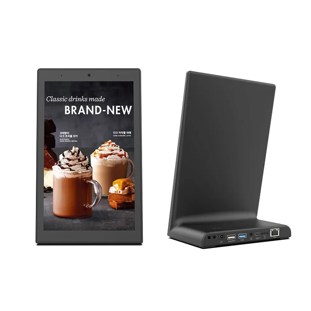 8 inç Android dijital Lcd ekran Panel CMS sistemi uzaktan kumanda kablosuz masa üstü dijital ekran restoran markalaşma için