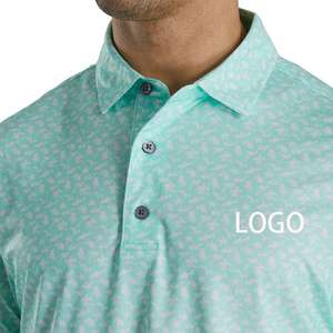 Camiseta de Golf Personalizada para Hombre, 100% Algodón, Sólida, Transpirable, Sublimada, de Alto Rendimiento, con Color y Logotipo Personalizados - Product Image 4