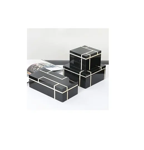 Boîtes de rangement pour bijoux en nacre Boîte cadeau d'anniversaire de fête Boîte à bijoux pour filles de taille personnalisée Look moderne - Product Image 1