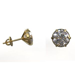 เครื่องประดับ avarta ทอง18K 2.10กะรัตแต่ละเพชรโมอิสซาไนท์ต่างหูเม็ดเดี่ยว - Product Image 3