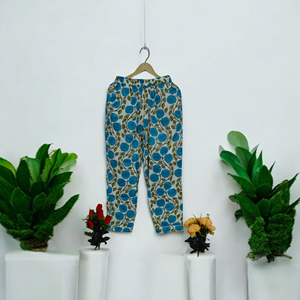 ชุดนอนผ้าฝ้ายพิมพ์ลายดอกไม้สีฟ้าทำมือชุดเดรสผ้าเครปแบบลำลองกระดุมสั้นผ้าคอตตอนเนื้อนุ่มของขวัญสำหรับสินค้าจำนวนมาก - Product Image 3