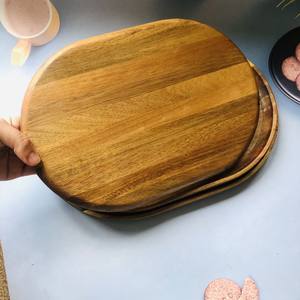 Nouveauté plateau ovale en bois plateau de service pour café thé assiette décorative vaisselle de mariage ustensile fabriqué par VITRAPRO - Product Image 4