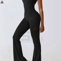 Combinaison de yoga décontractée en toile pour femme, col en V, sans manches, une pièce, extensible, légère, respirante, séchage rapide, longueur intégrale