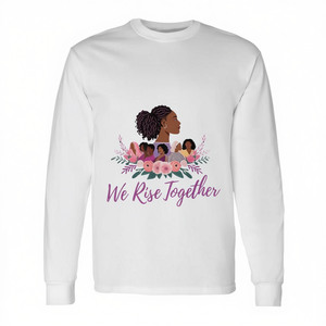 T-shirt à manches longues pour femmes, design « Nous levons la barrière ensemble », impression numérique, col rond, unisexe adulte, Mois national de l'histoire des femmes 2025 - Product Image 3