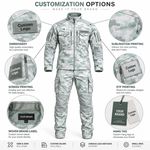 Ensemble uniforme tactique camouflage personnalisé MEGAMAPLE pour homme, poches cargo, genoux renforcés, tissu tissé indéchirable, imperméable - Product Image 4