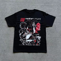 T-shirts imprimés pour hommes, surdimensionnés, grandes tailles, chemises délavées vintage, streetwear, hauts décontractés à manches courtes