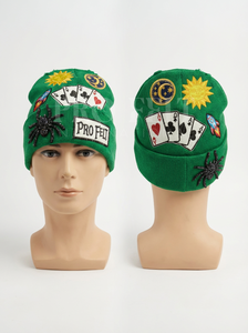 หมวกบีนนี่ไหมพรมถักคุณภาพสูง ปักลายตามสั่ง สำหรับฤดูหนาว  แบบ unisex  พร้อมปักโลโก้ตามสั่ง  หมวกบีนนี่ไหมพรมถักลายแจ็คการ์ด ให้ความอบอุ่นในฤดูหนาว - Product Image 6