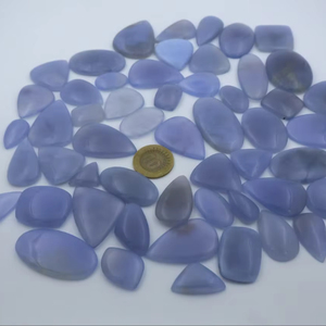 2025 Factory Price Natural Blue Chalcedony Cabochon Mixed Shape Loose Crystal Gemstones Hot Sale Jewelry Making Direct Jaipur - Product Image 1