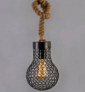 New Industrial Rope Pendant <b>Light</b> Vintage Hemp Rope Hanging Lamp Retro Metal Pendant Lamp for Restaurant Bar <b>Decoration</b> <b>Light</b> - Product Image 6